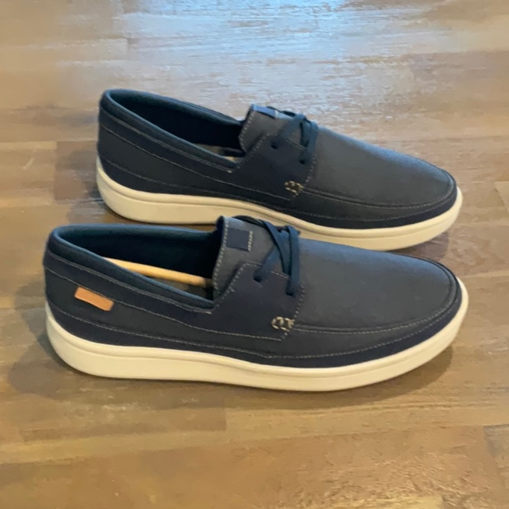 Clarks Blue and White Boat Shoes Casual Comfort